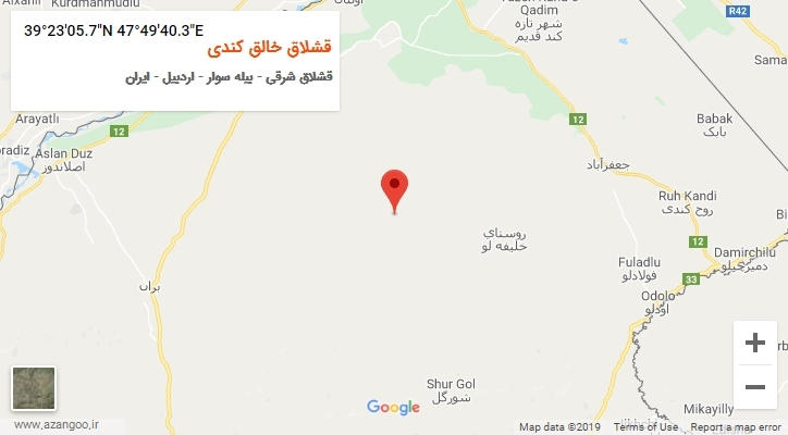 روستای قشلاق خالق کندی بر روی نقشه