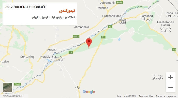 روستای تیمورکندی بر روی نقشه