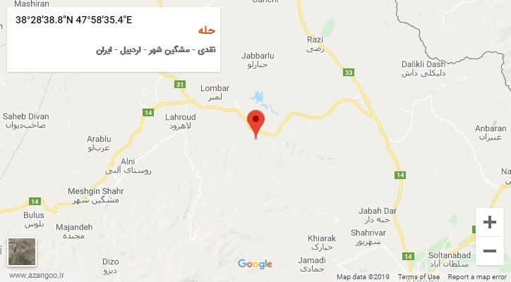 روستای حله بر روی نقشه