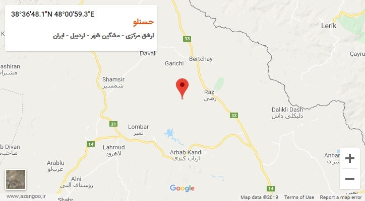 روستای حسنلو بر روی نقشه