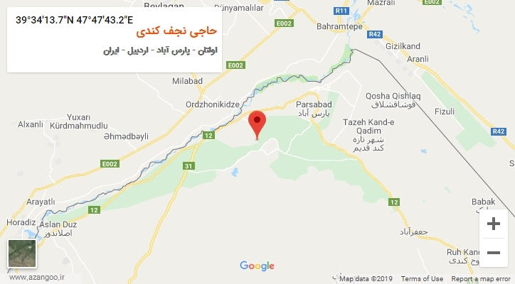 روستای حاجی نجف کندی بر روی نقشه