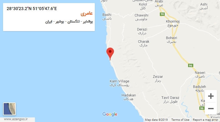 روستای عامری بر روی نقشه