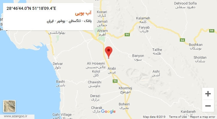 روستای آب بویی بر روی نقشه