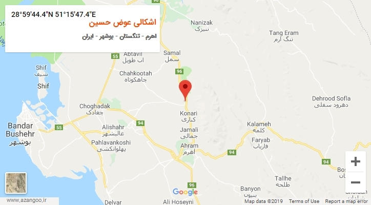 روستای اشکالی عوض حسین بر روی نقشه