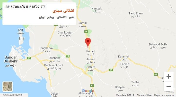 روستای اشکالی سیدی بر روی نقشه