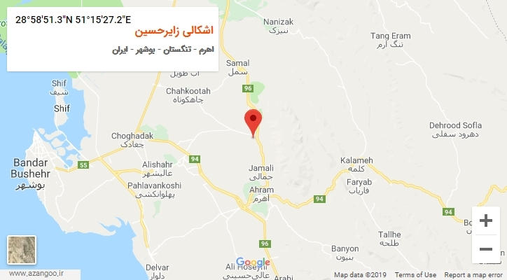 روستای اشکالی زایرحسین بر روی نقشه