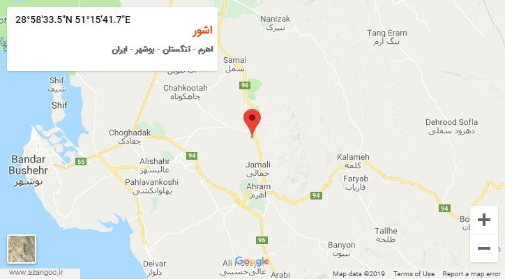 روستای اشور بر روی نقشه