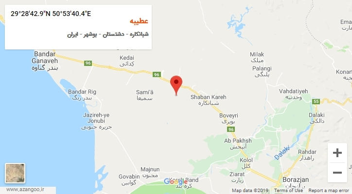 روستای عطیبه بر روی نقشه