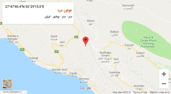 روستای عوض مرد بر روی نقشه