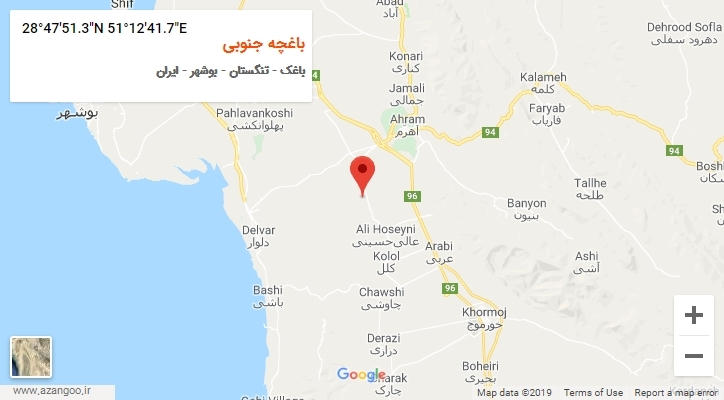 روستای باغچه جنوبی بر روی نقشه