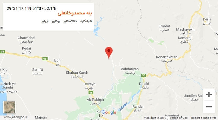 روستای بنه محمدوخانعلی بر روی نقشه