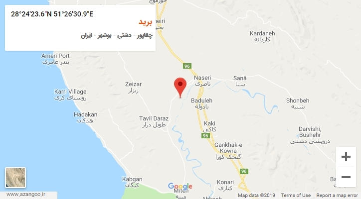 روستای برید بر روی نقشه