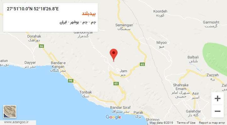 روستای بیدبلند بر روی نقشه
