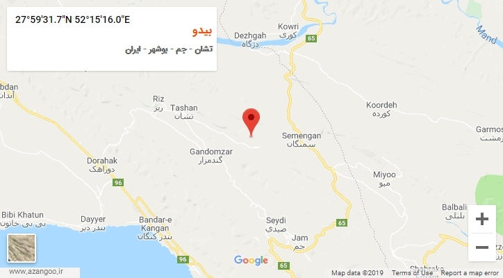روستای بیدو بر روی نقشه