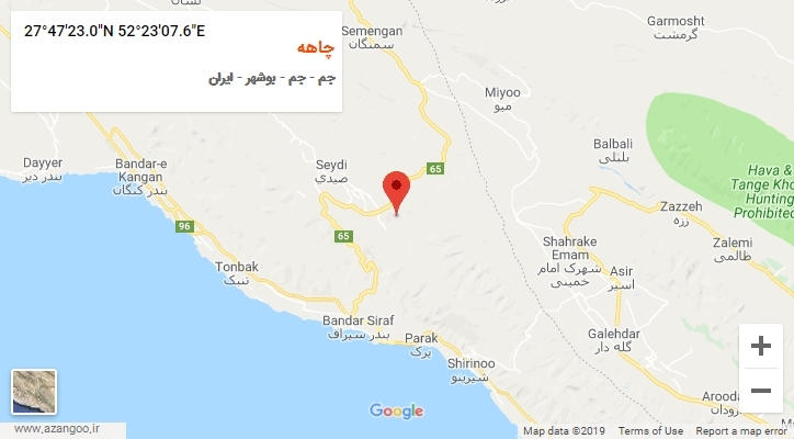 روستای چاهه بر روی نقشه