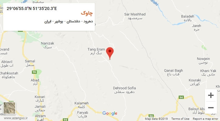 روستای چاوک بر روی نقشه