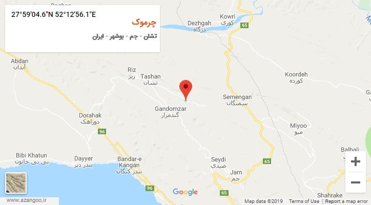 روستای چرموک بر روی نقشه