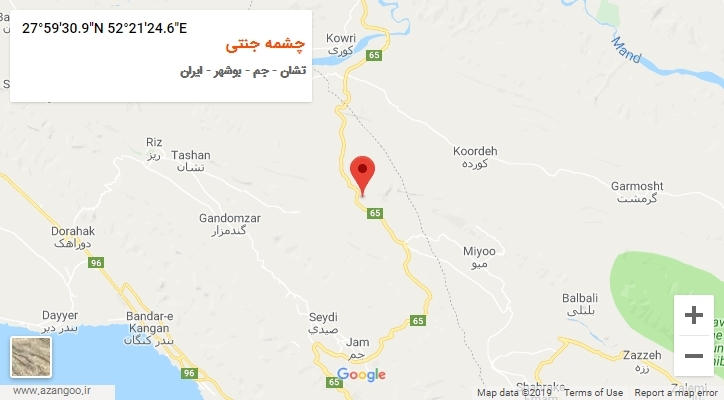 روستای چشمه جنتی بر روی نقشه