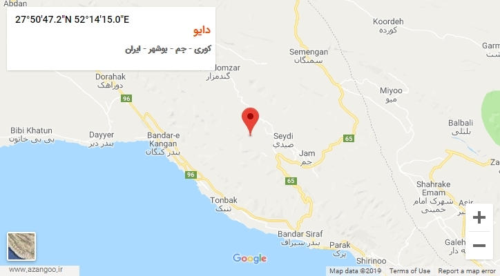 روستای دایو بر روی نقشه