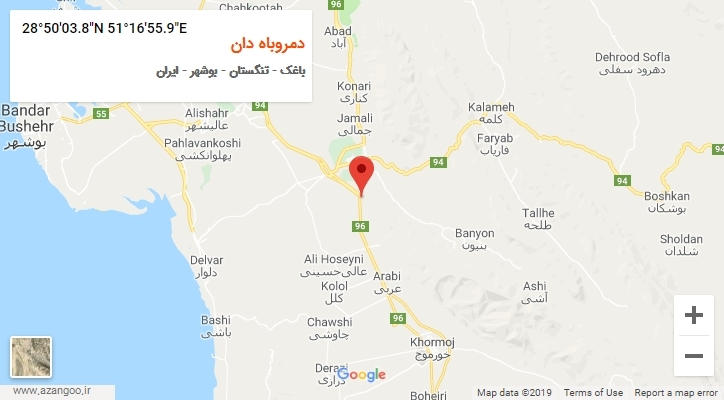 روستای دمروباه دان بر روی نقشه