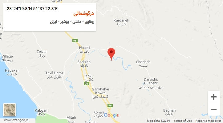 روستای درگوشمالی بر روی نقشه