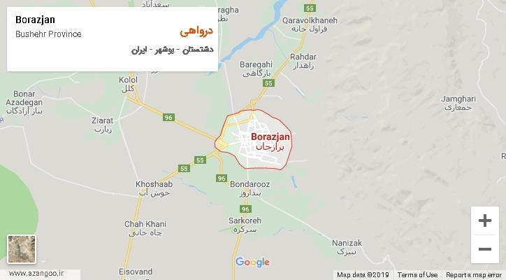 دهستان درواهی بر روی نقشه