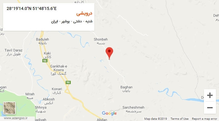 روستای درویشی بر روی نقشه