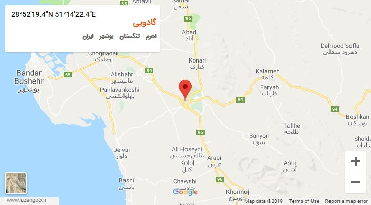 روستای گادویی بر روی نقشه