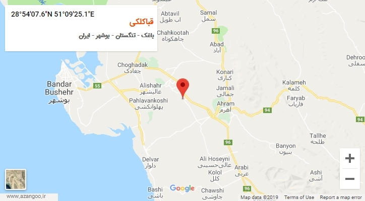 روستای قباکلکی بر روی نقشه