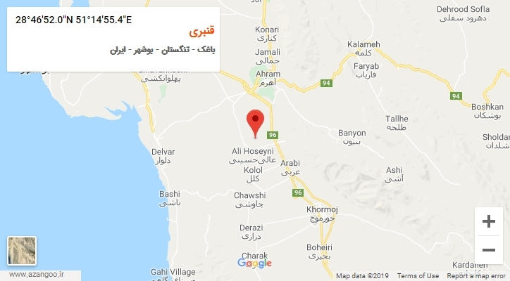 روستای قنبری بر روی نقشه