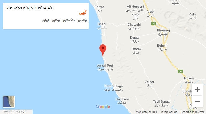 روستای گهی بر روی نقشه