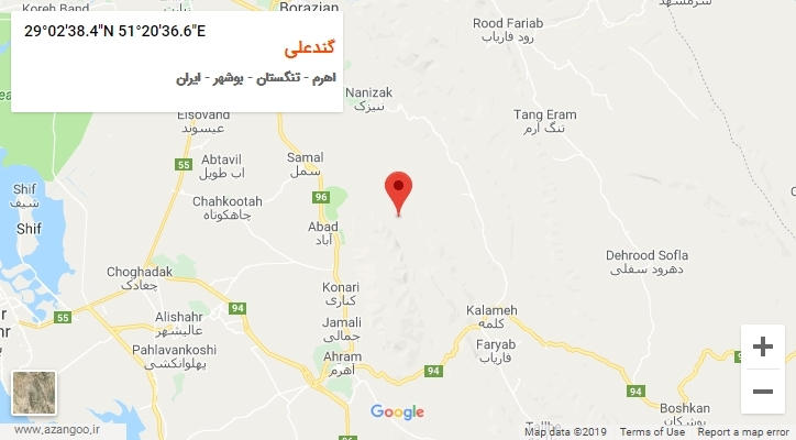 روستای گندعلی بر روی نقشه