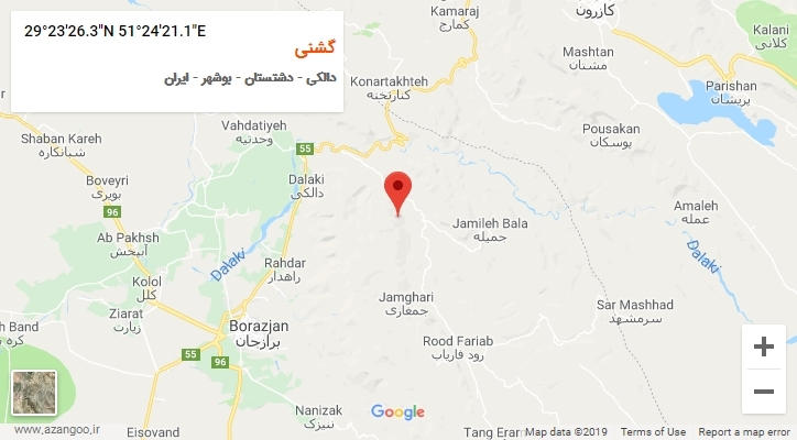 روستای گشنی بر روی نقشه