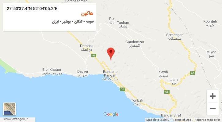 روستای هاکون بر روی نقشه