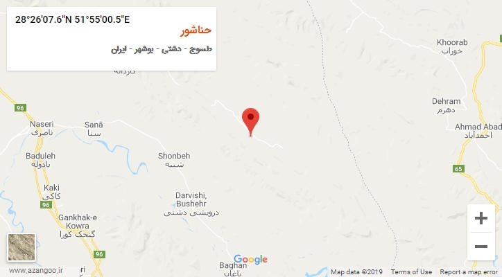 روستای حناشور بر روی نقشه