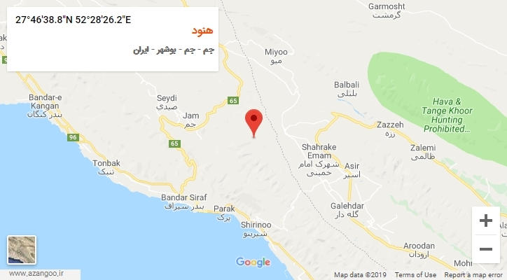 روستای هنود بر روی نقشه