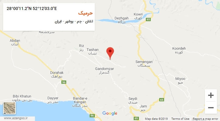 روستای حرمیک بر روی نقشه
