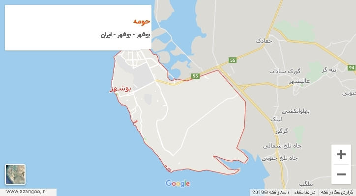 دهستان حومه بر روی نقشه
