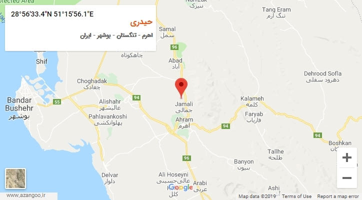 روستای حیدری بر روی نقشه