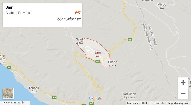 دهستان جم بر روی نقشه