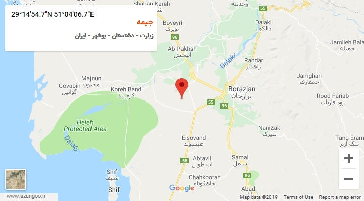 روستای جیمه بر روی نقشه