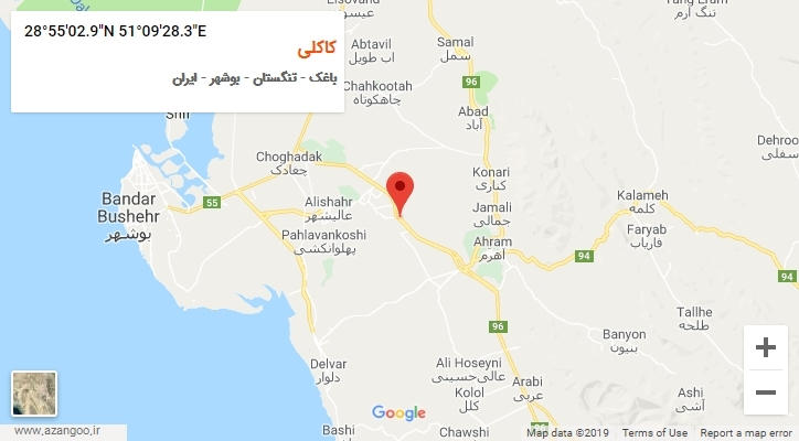 روستای کاکلی بر روی نقشه