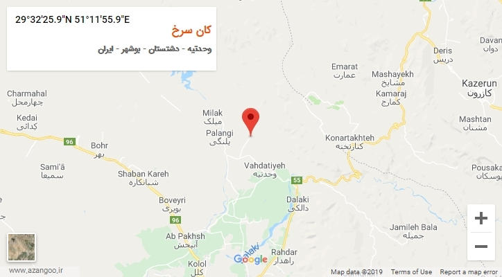 روستای کان سرخ بر روی نقشه