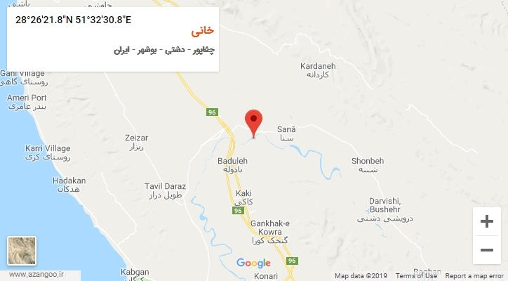 روستای خانی بر روی نقشه
