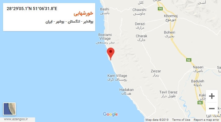 روستای خورشهابی بر روی نقشه