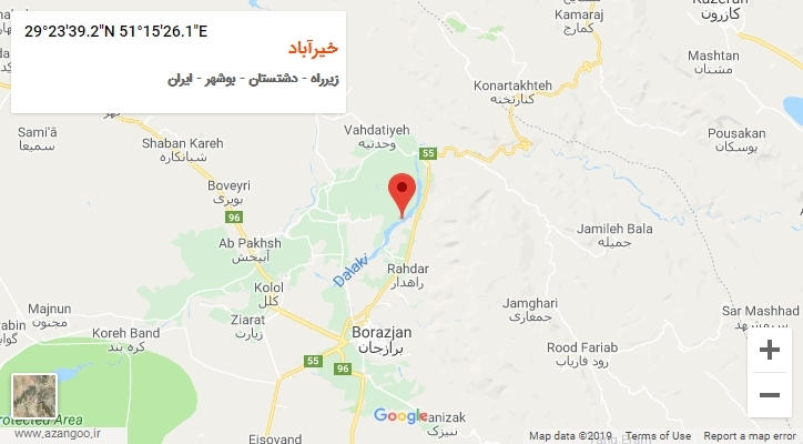 روستای خیرآباد بر روی نقشه