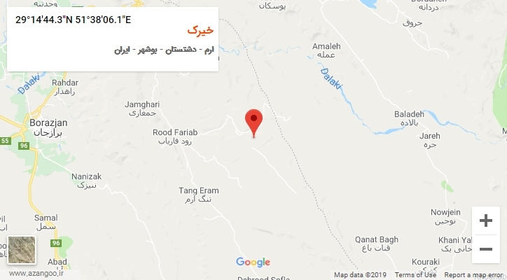 روستای خیرک بر روی نقشه
