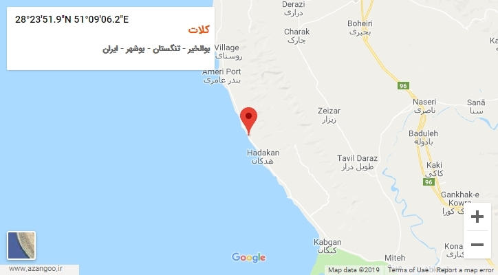 روستای کلات بر روی نقشه