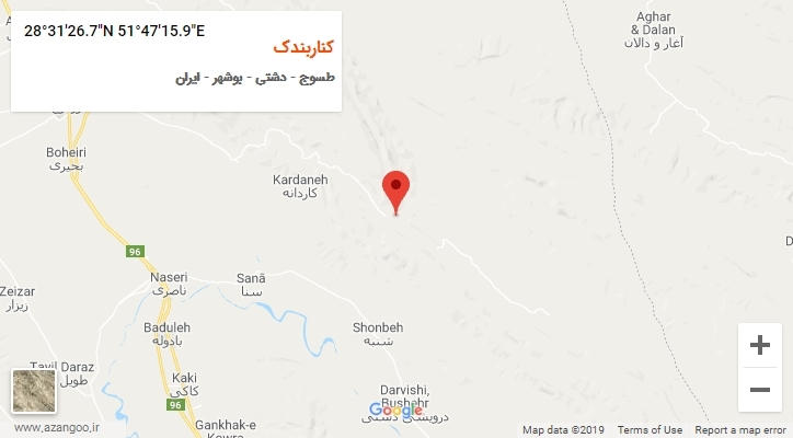 روستای کناربندک بر روی نقشه