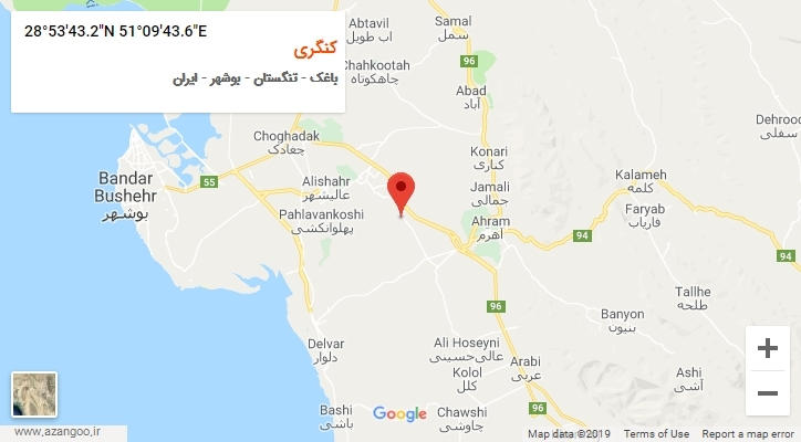 روستای کنگری بر روی نقشه